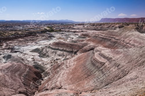 Preview: Wind-eroded badlands at Valley of the Moon (Valle de la Luna), Ischigualasto Provincial Park, San Ju