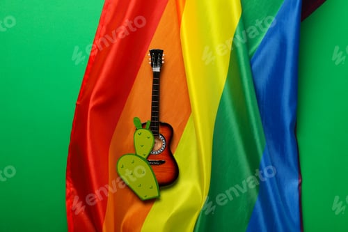 Preview: Mexican symbols in the form of gingerbread. LGBT flag.