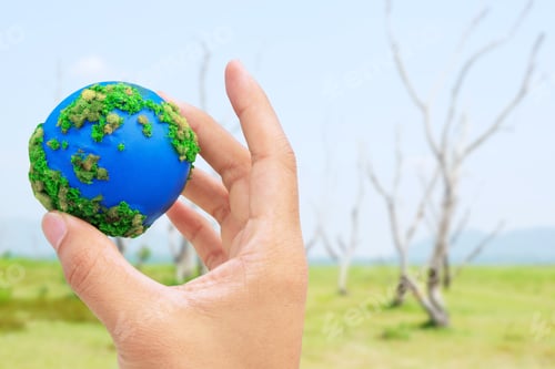 Preview: Hands and Earth. Concept Save green planet.