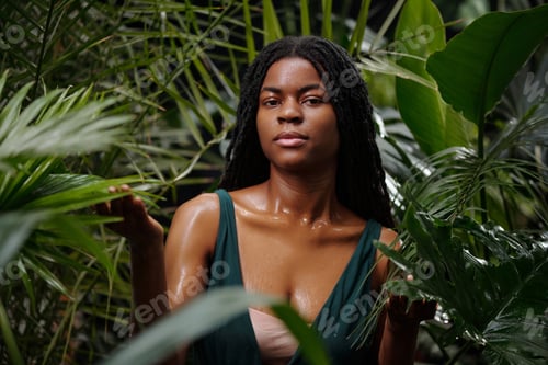 Preview: Portrait of Woman among Tropical Foliage