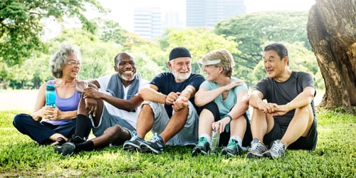 Preview: Senior Group Friends Exercise Relax Concept
