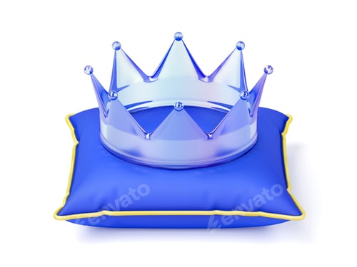 Preview: Crystal crown on blue pillow
