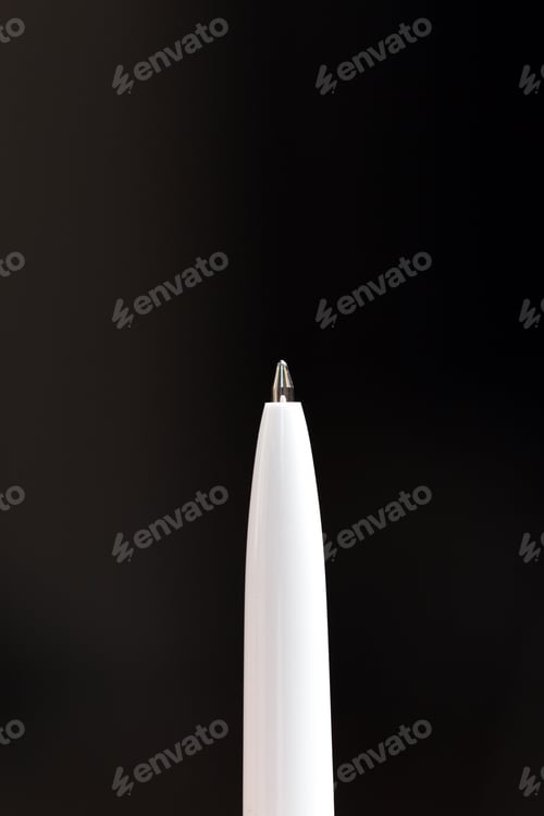 Preview: writing node of a ball pen close up