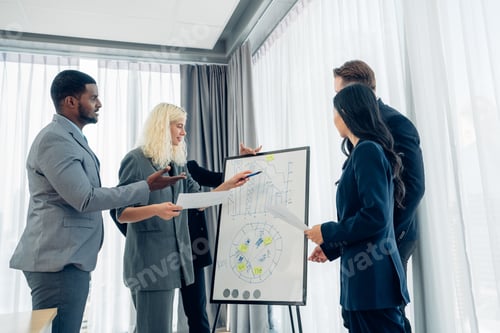 Preview: Multiracial business people having meeting and brainstorming discussed