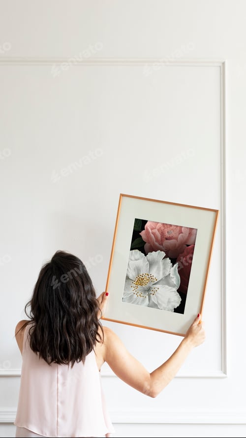 Preview: Curator hanging floral art frame on the wall mobile phone wallpaper