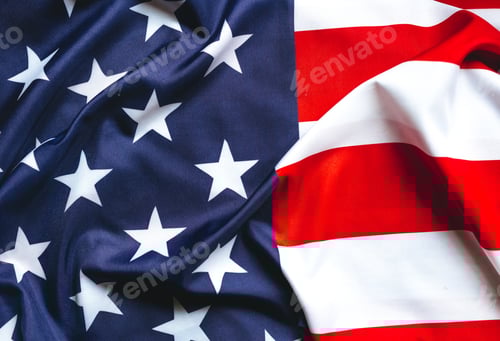 Preview: Bold American Flag Background with Stripes and Stars