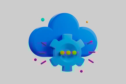 Cloud computing with gear icon