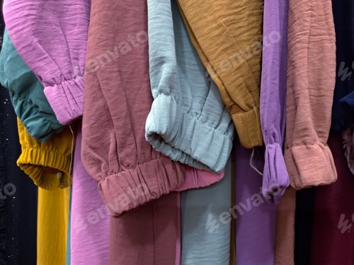 Preview: Colorful Textile Close Up of Clothing Sleeves