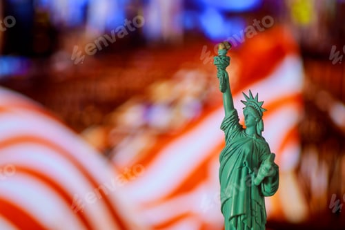 Preview: Statue of Liberty in New York City in the american flag