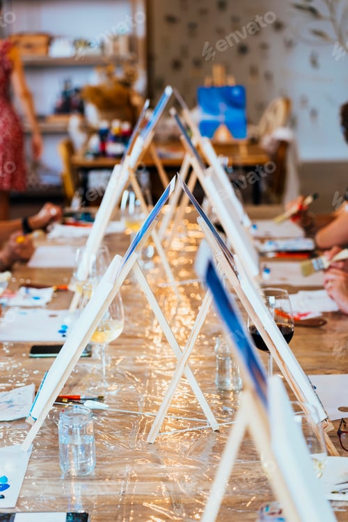 Preview: Wine and Canvas: Women Creating Art with Brushes