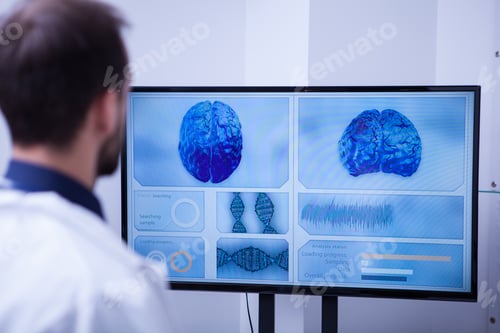 Preview: Young resident in a hospital learning about brain inovations in medicine