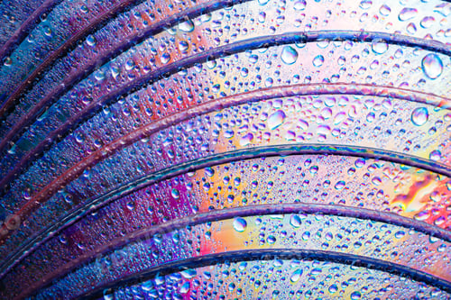 Preview: Colorful, Rainbow, Abstract Background. Water Drops. Condensate. Texture Of Glass. Parallel Lines