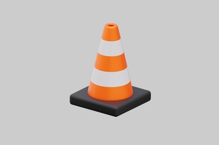 Preview: Orange Striped Cone on Black Base