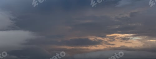 Preview: Panoramic View of Cloudscape during a colorful summer sunset