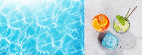 Preview: Refreshing cocktails by the pool on a sunny day