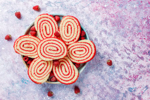 Preview: Homemade delicious raspberry cake roll.