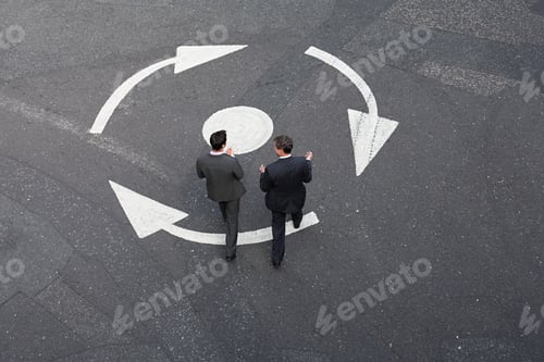 Preview: Businessmen crossing the road
