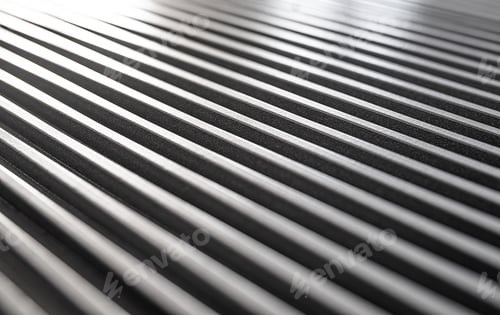 Preview: Close-up of an iron corrugated surface of a device