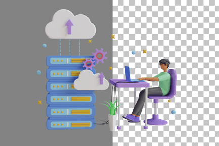 Preview: Cloud Server Hosting 3D Illustration