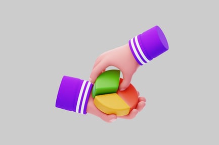 Hand with three objects.