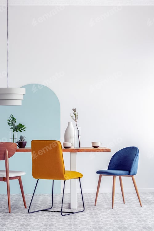 Preview: Modern Minimalist Dining Table with Stylish Chairs