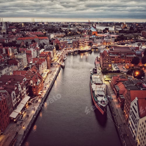 Preview: Top view of Old Town in Gdansk Poland
