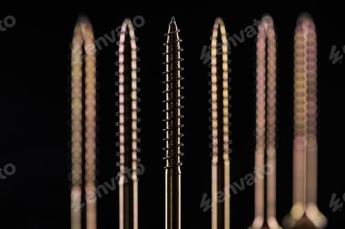 Preview: close up view of screw points isolated on black