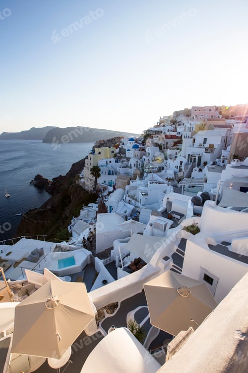 Preview: Oia village on Santorini island in Greece at sunset
