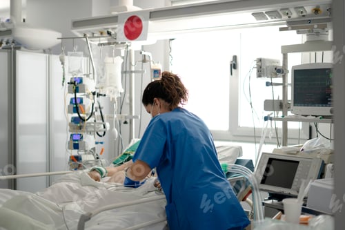 Preview: Nurse caring for patient in intensive care unit