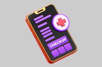 Visualização: Design da interface do aplicativo de verificação de saúde