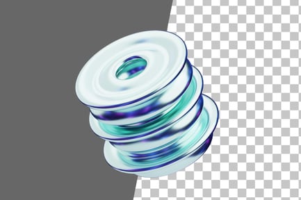 Preview: Chromatic Abstract Translucent Disc Stack 3D Icon