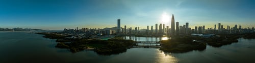 Preview: Aerial view of night landscape in Shenzhen city,China