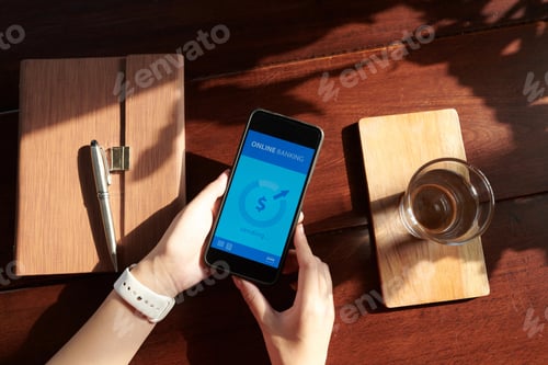 Preview: Woman Using Banking Mobile App