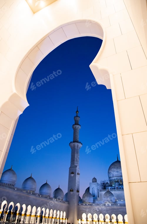 Preview: detail of Sheikh Zayed Grand Mosque in Abu Dhabi United Arab Emirates