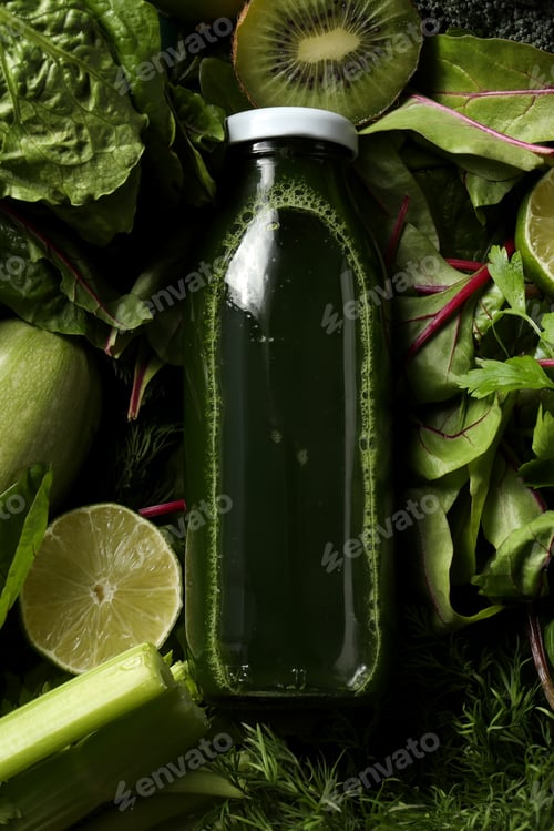 Preview: Fresh healthy smoothie in a glass bottle