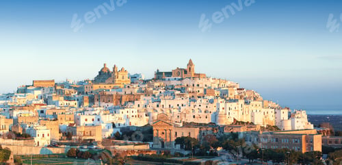 Preview: Ostuni white town skyline at sunrise