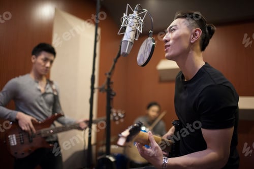 Preview: Musical band in recording studio