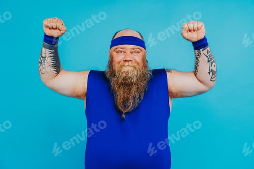 Preview: Fat man doing sport
