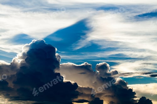 Preview: colorful dramatic sky with cloud at sunset.