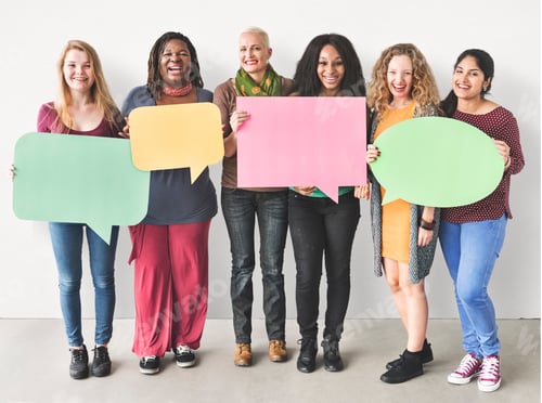 Preview: Girls Friendship Togetherness Copy Space Speech Bubble Concept