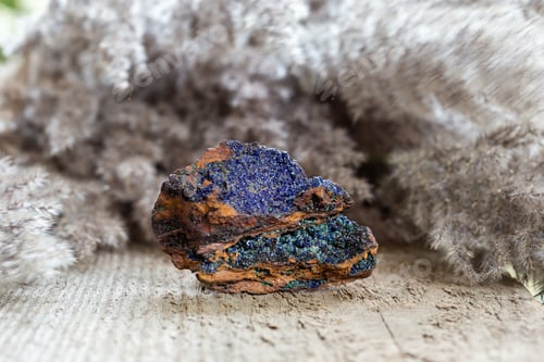 Preview: Unpolished Azurite and Malachite stone mineral gem