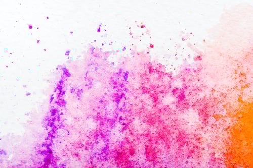 Preview: top view of pink watercolor spill on white paper