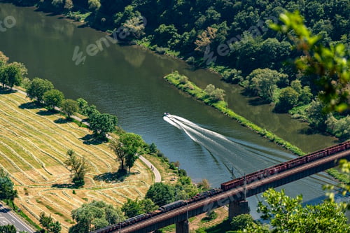 Preview: The steel truss structure of the railway bridge seen from above