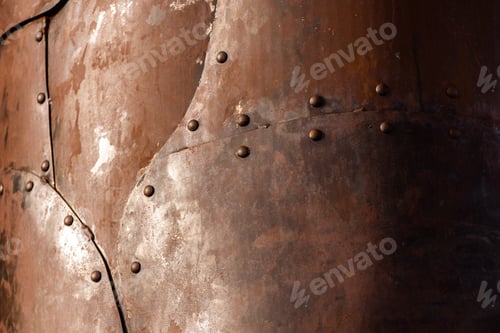 Preview: Rusted steel plates joined with rivets