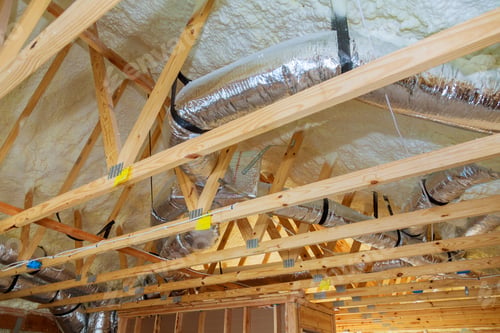 Preview: Construction new home of installed of HVAC vent in roofing