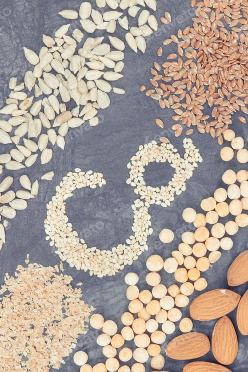 Preview: Nutritious eating containing calcium. Healthy nutrition as source minerals and fiber