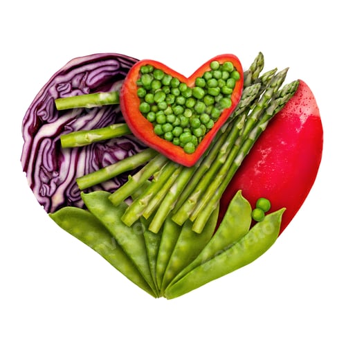 Preview: Heart Shape Made of Fresh Vegetables and Legumes