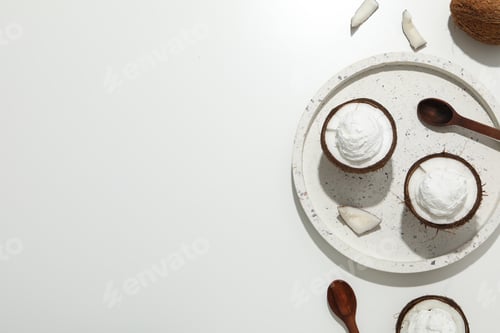 Preview: Summer dessert - ice cream, ice cream with coconut