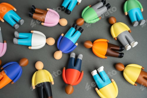 Preview: A top-down view of a multitude of human figures. Society and communities.