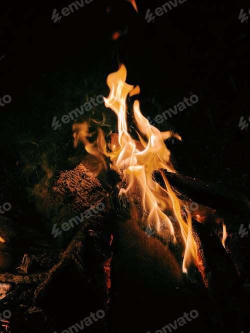 Preview: Fire burning in the night time